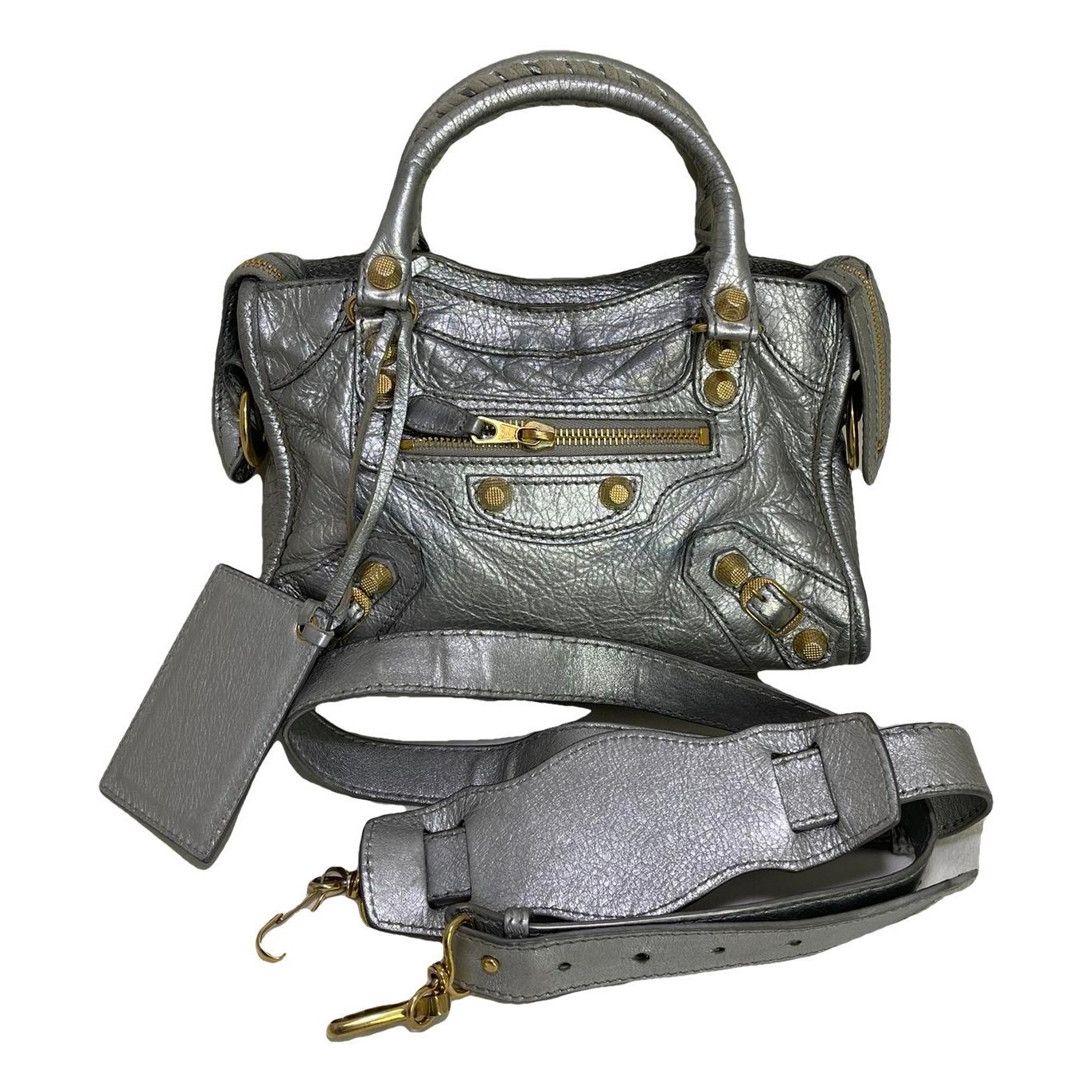 City leather handbag