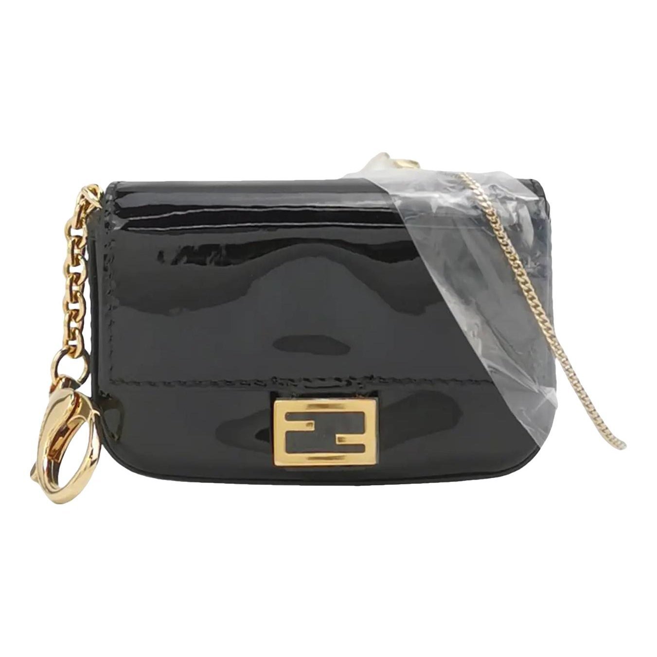 Baguette patent leather crossbody bag