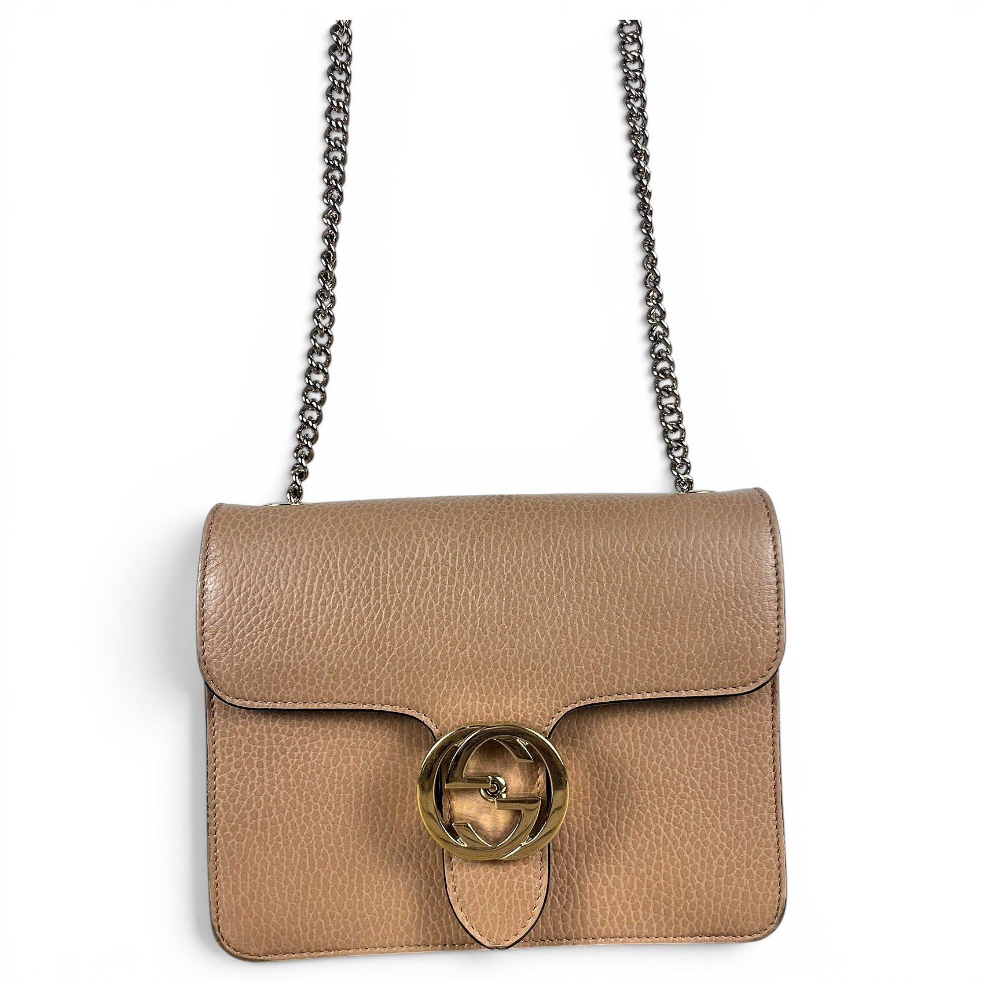 Interlocking leather crossbody bag
