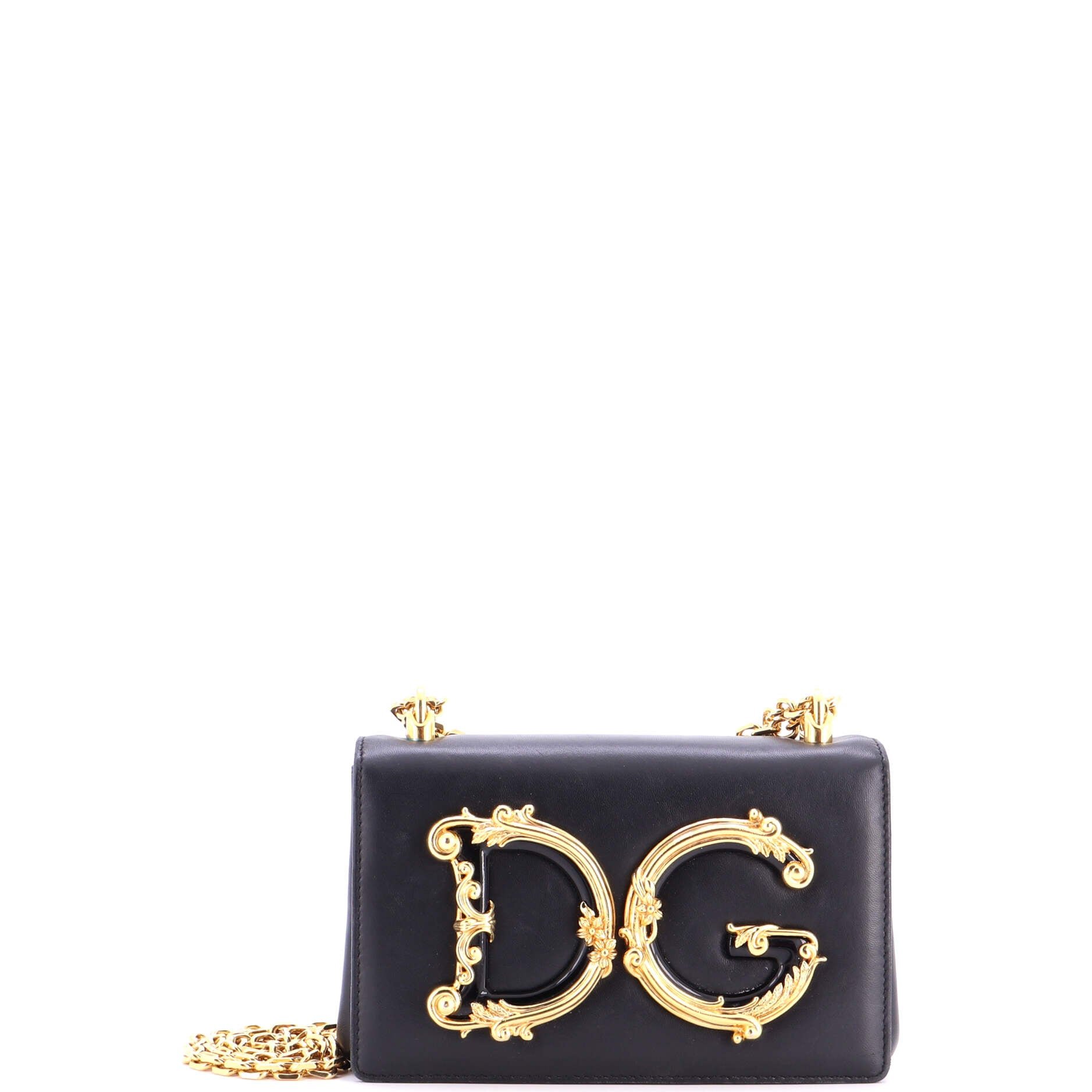 DG Girls Flap Bag Embellished Leather Small