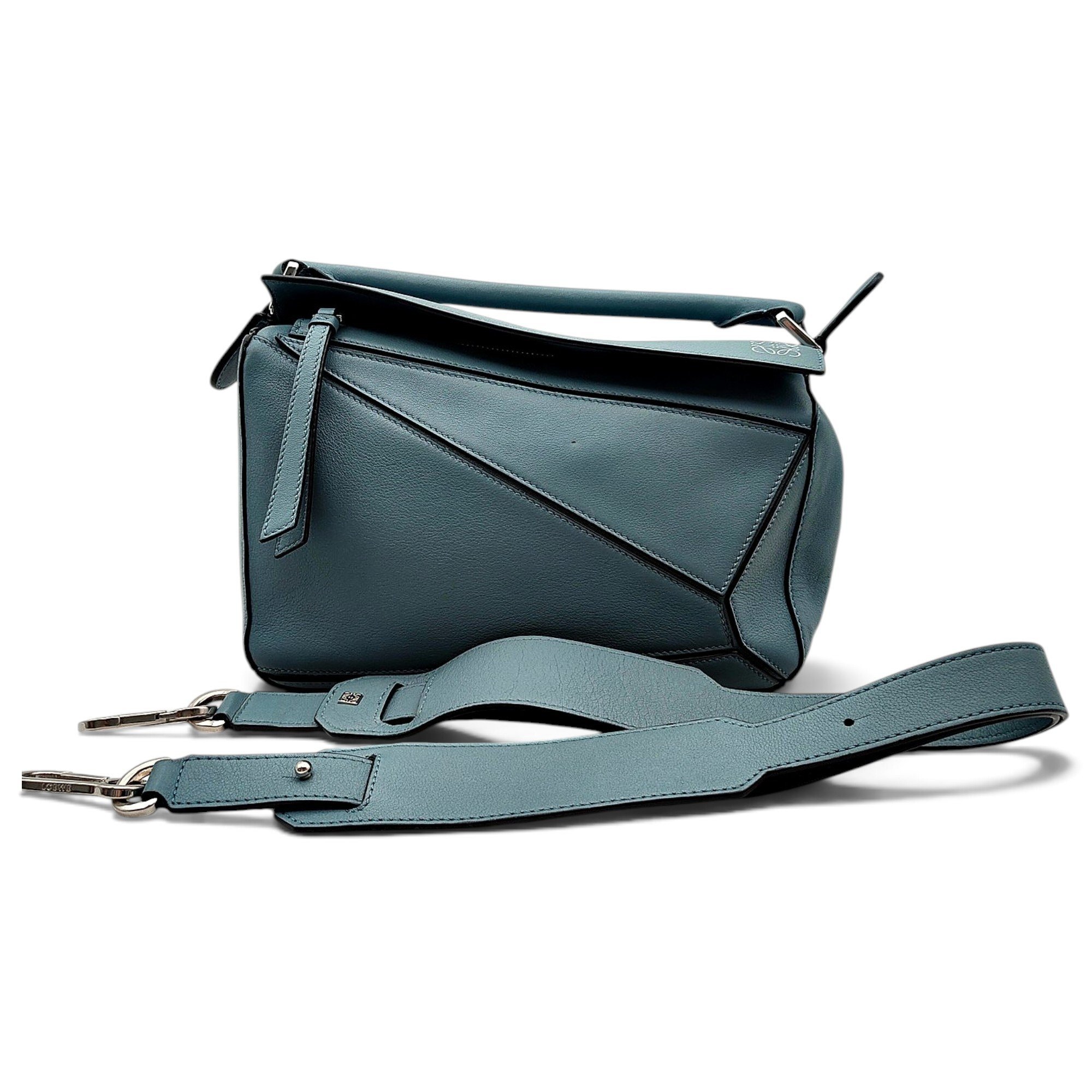 Puzzle leather handbag