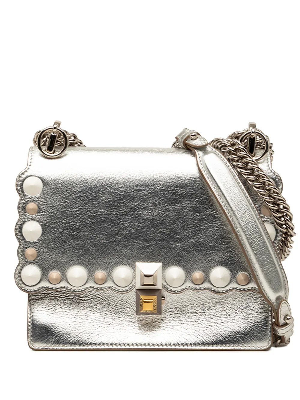 2010-2026 Mini Scalloped Metallic Leather and Pearls Kan I crossbody bag