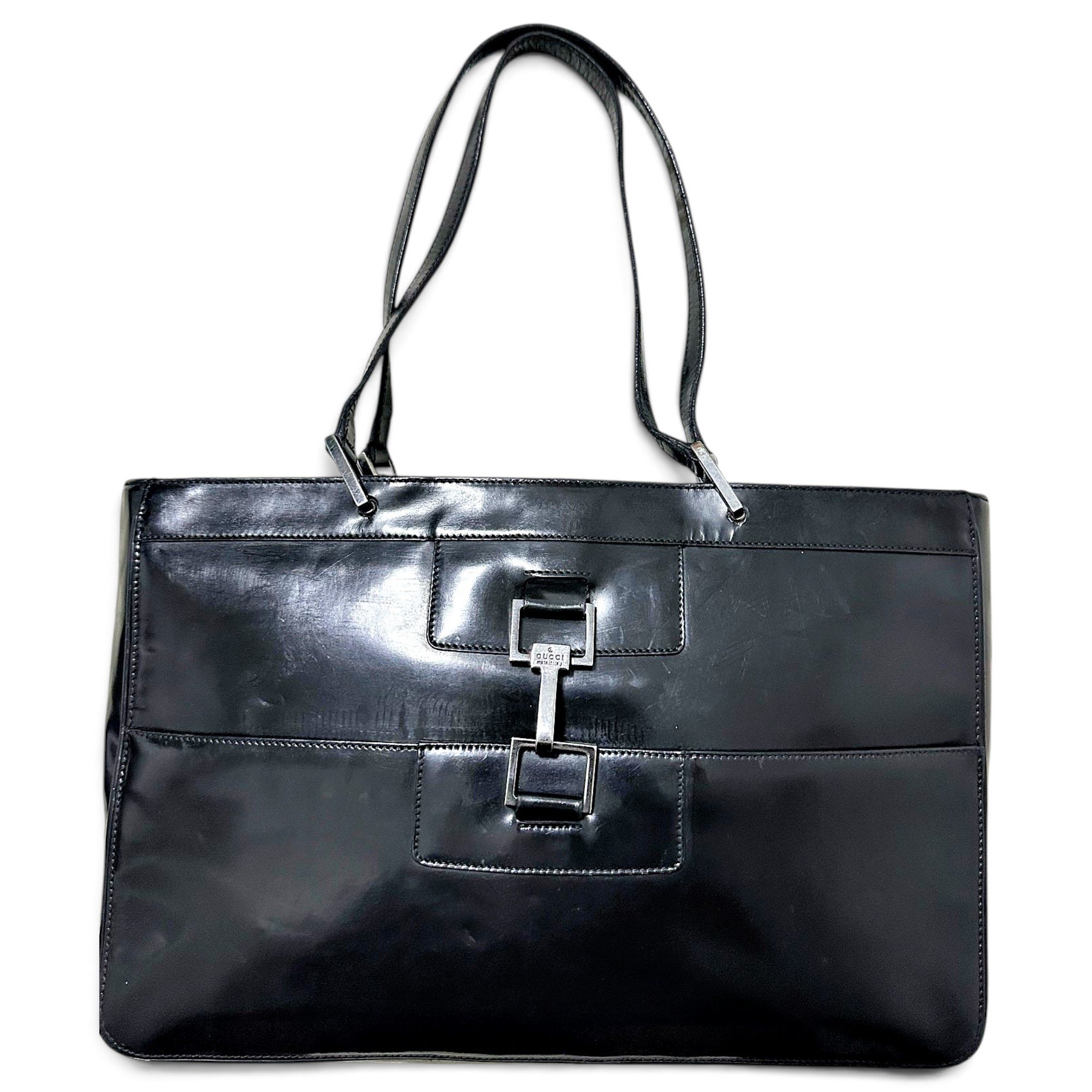 Patent leather tote