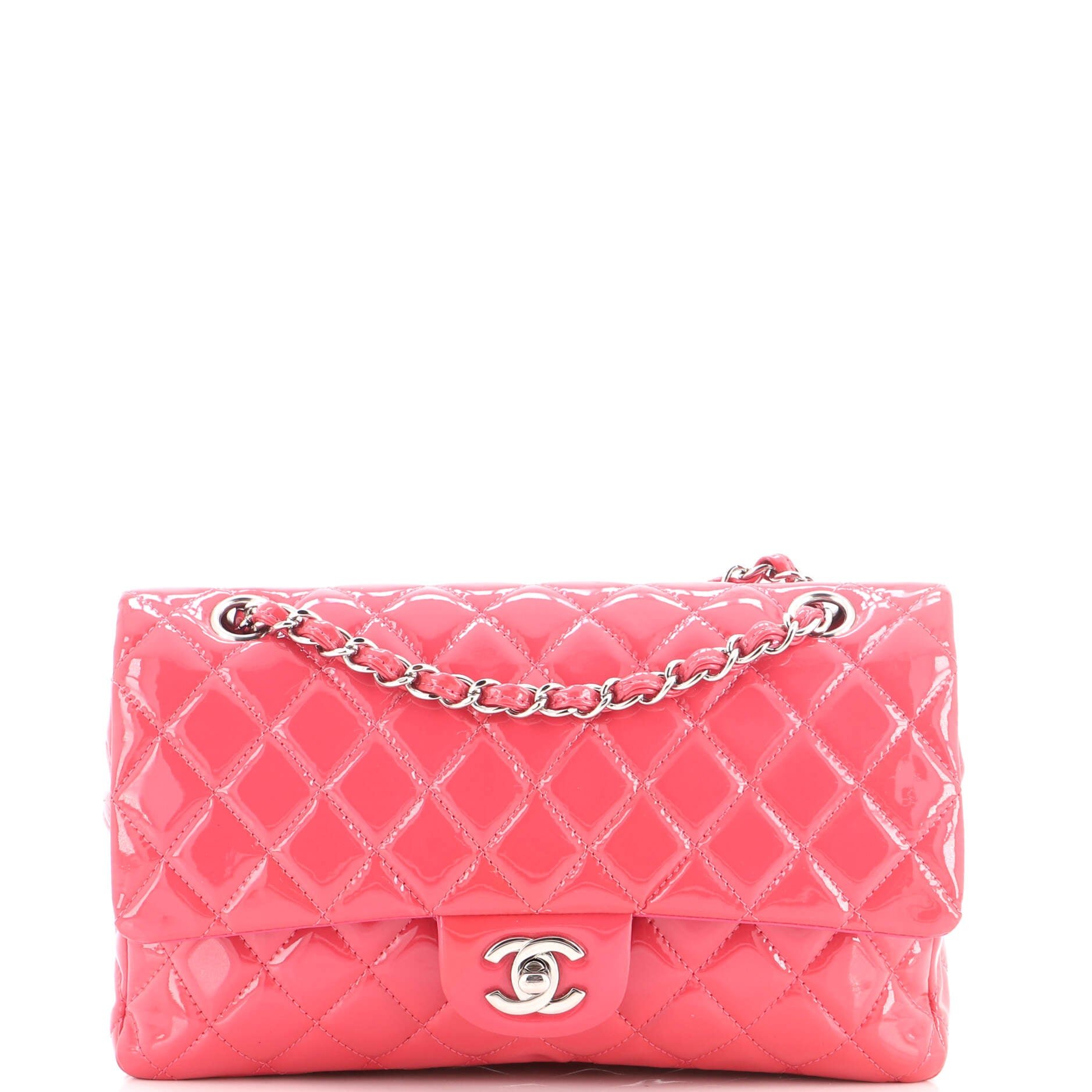 Classic Double Flap Bag Quilted Patent Medium