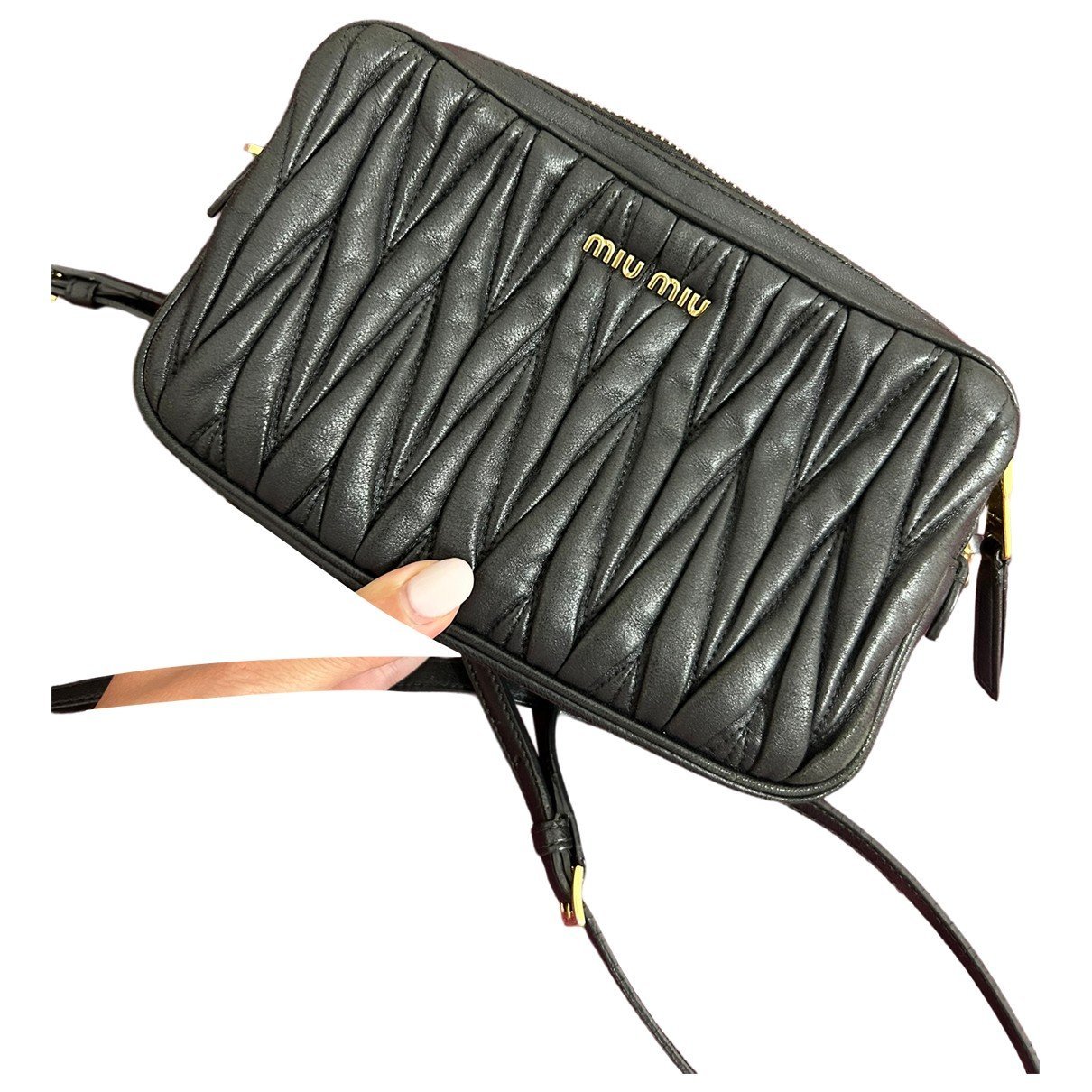 Matelassé leather clutch bag