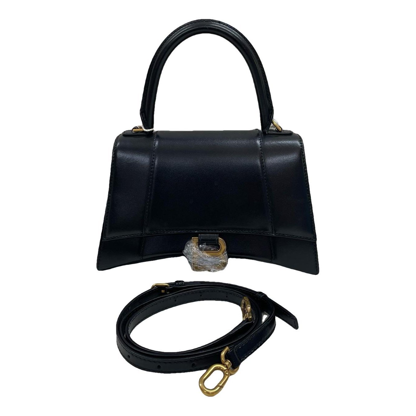 Hourglass leather handbag