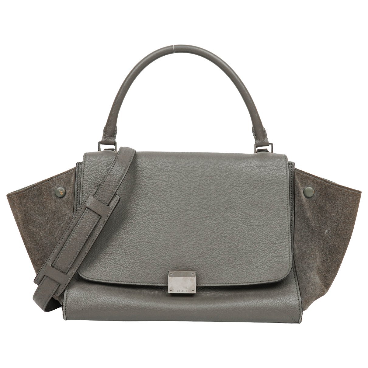 Trapèze leather handbag