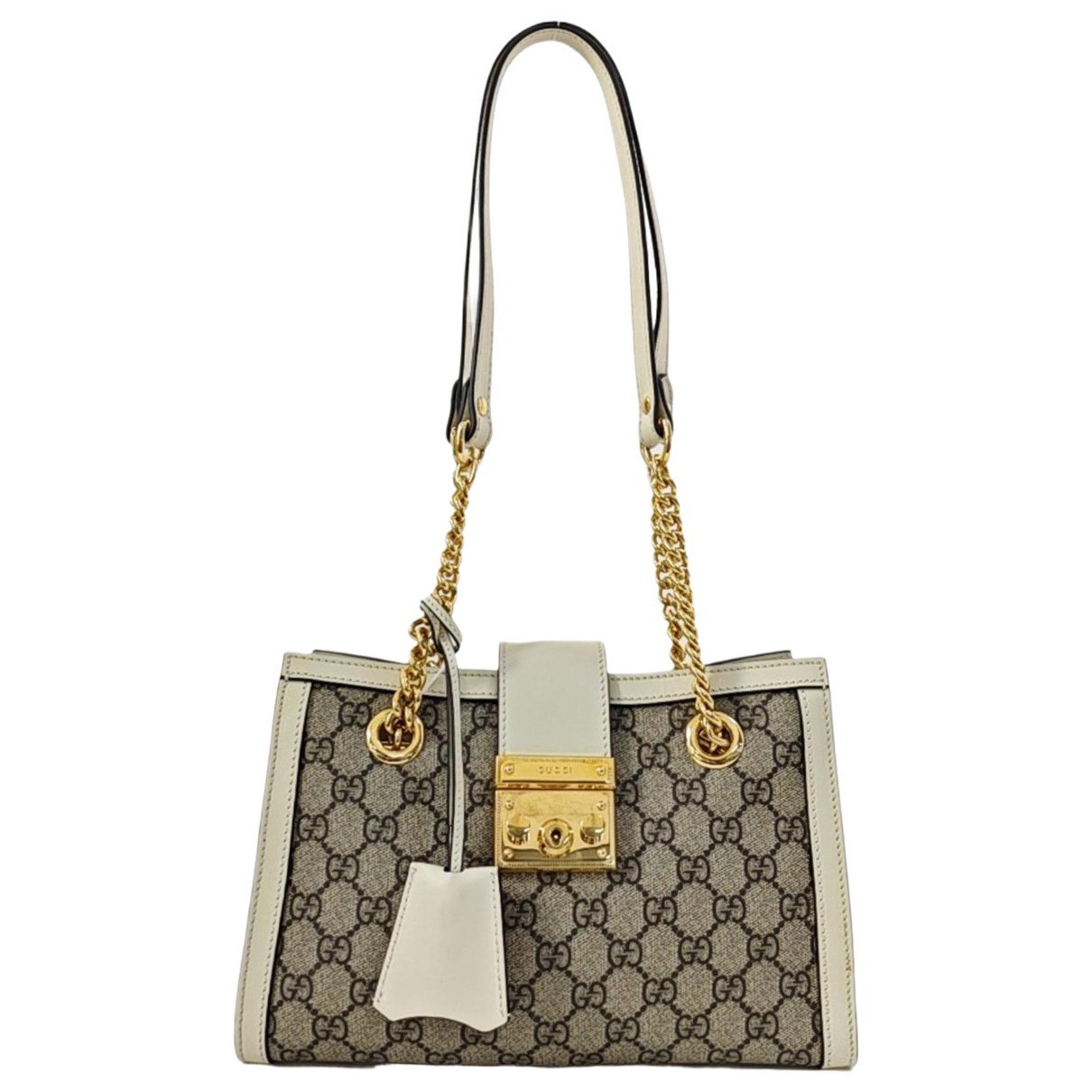 Padlock leather handbag