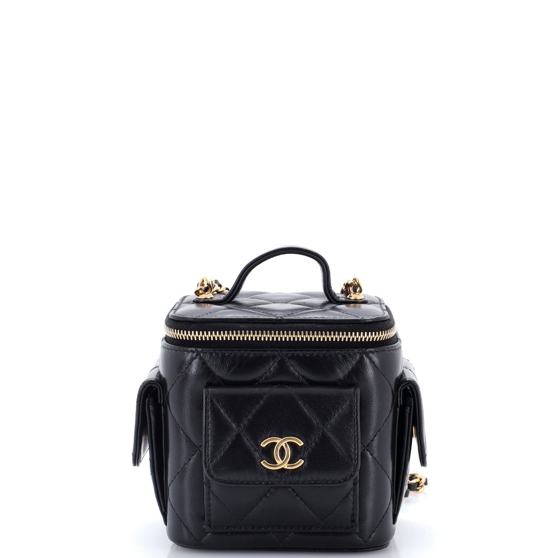 Polly Pocket Top Handle Vanity Case Quilted Lambskin Mini