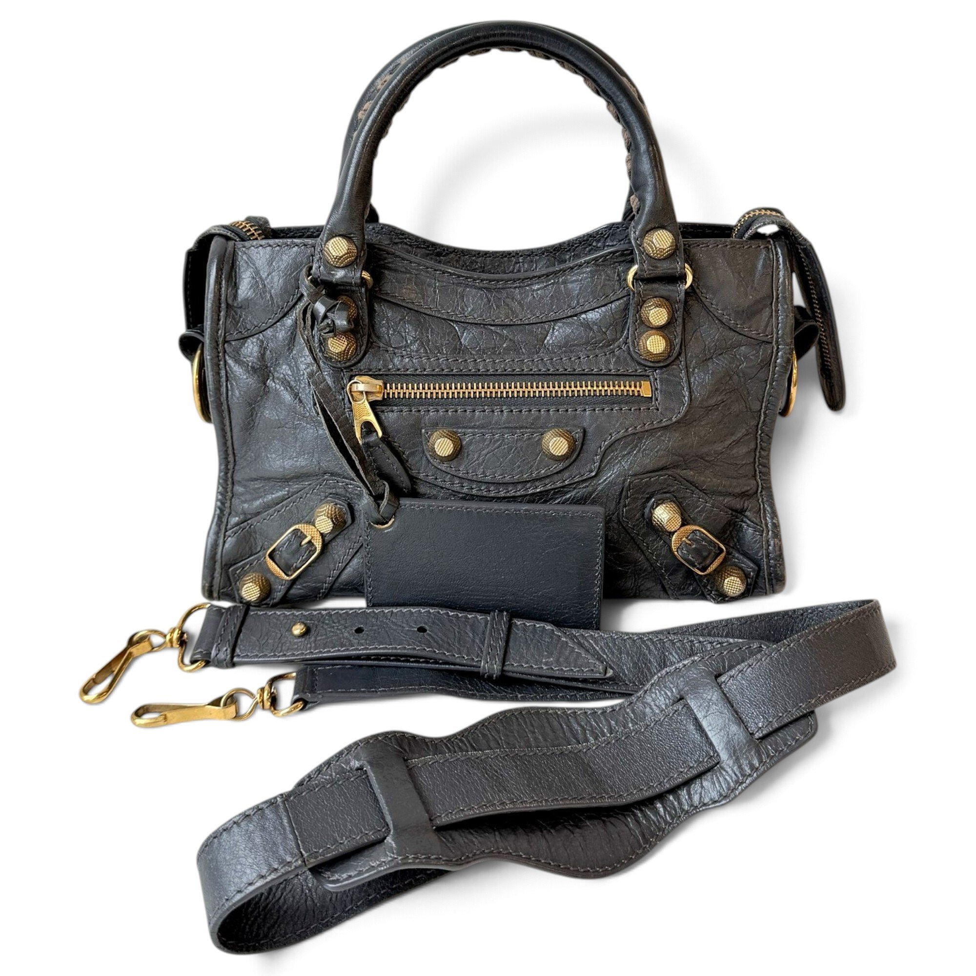 City leather handbag