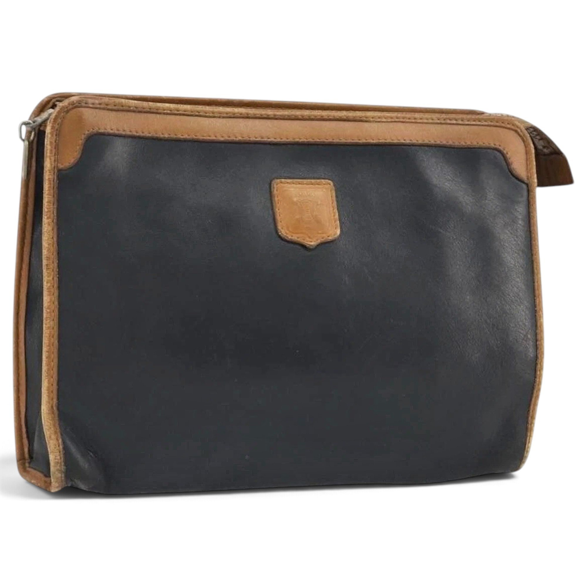 Leather clutch bag