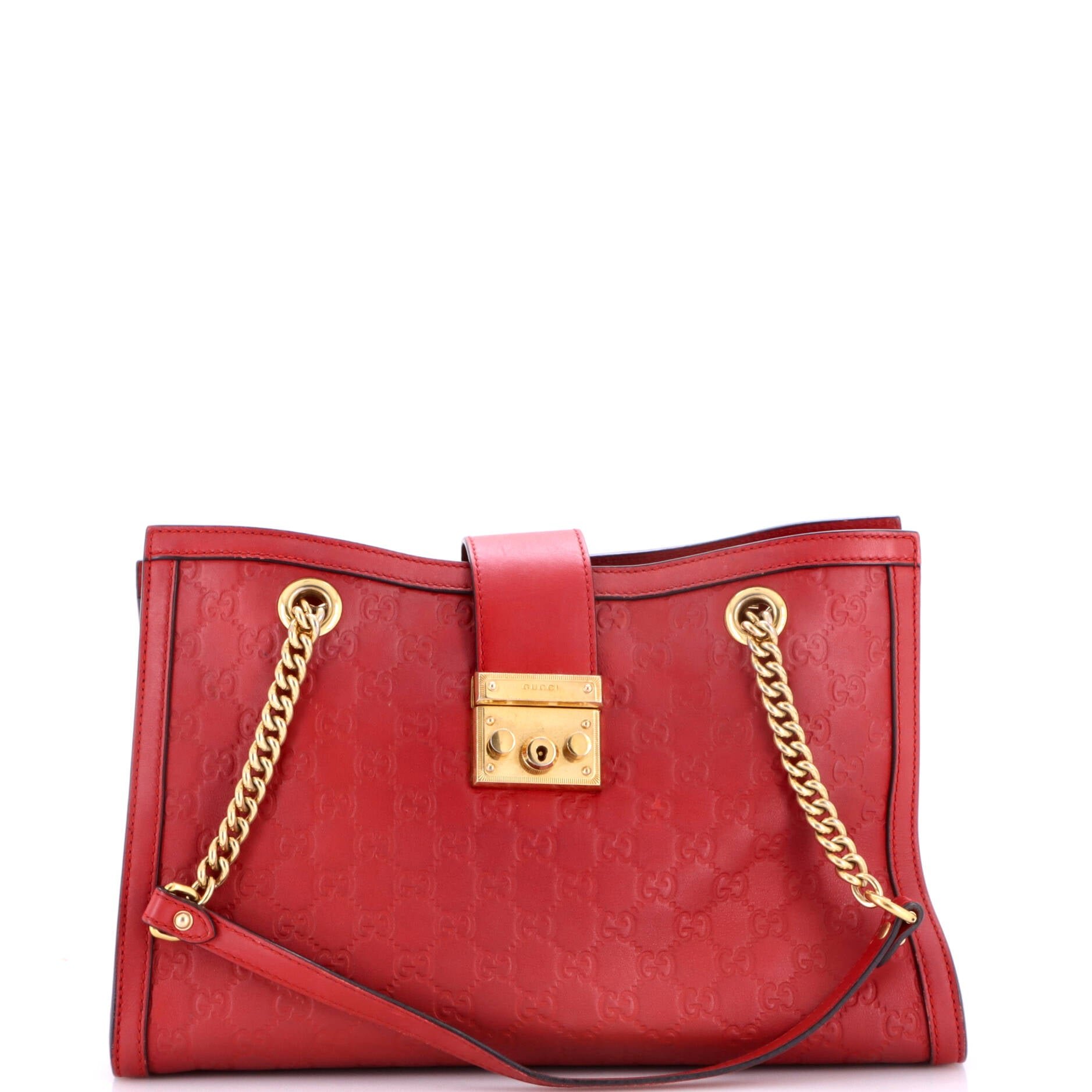 Padlock Chain Tote Guccissima Leather Medium