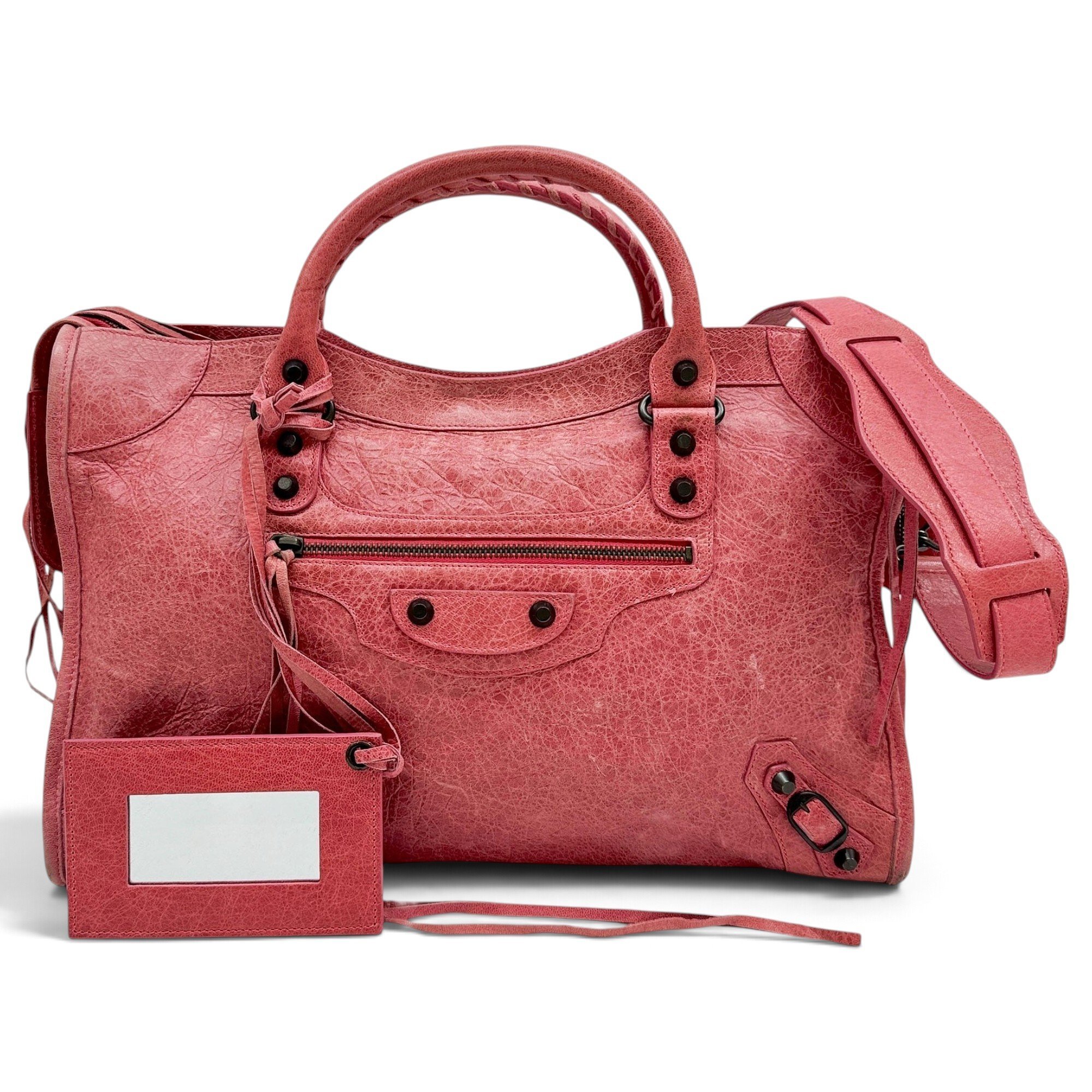 City leather handbag