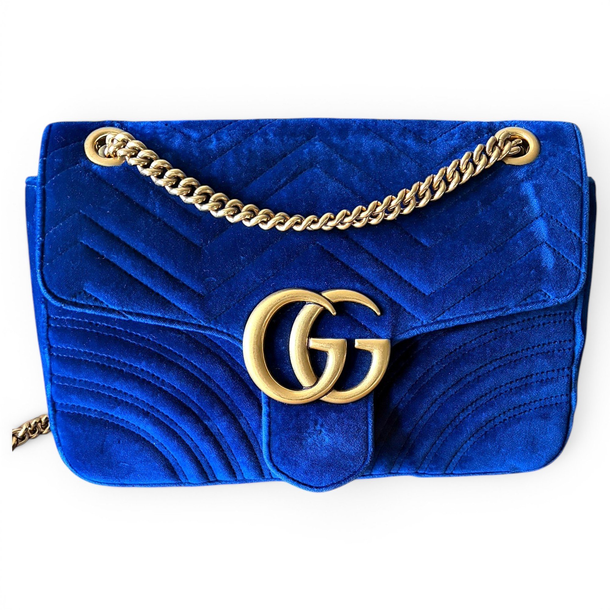 GG Marmont Chain Flap velvet crossbody bag