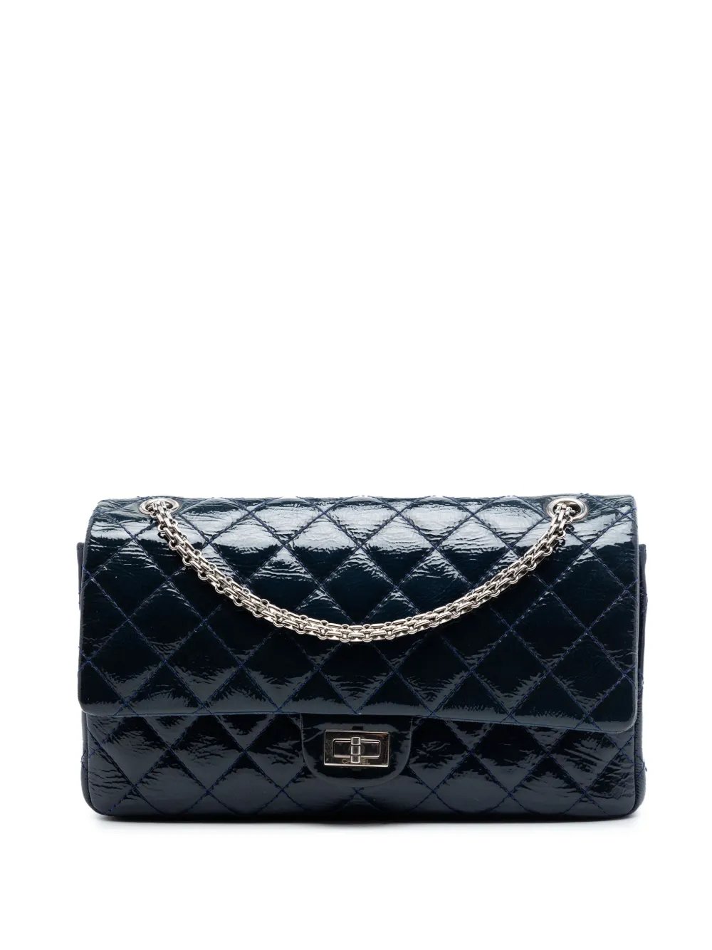 2010-2011 Quilted Crinkled Patent Reissue 2.55 Double Flap 226 crossbody bag