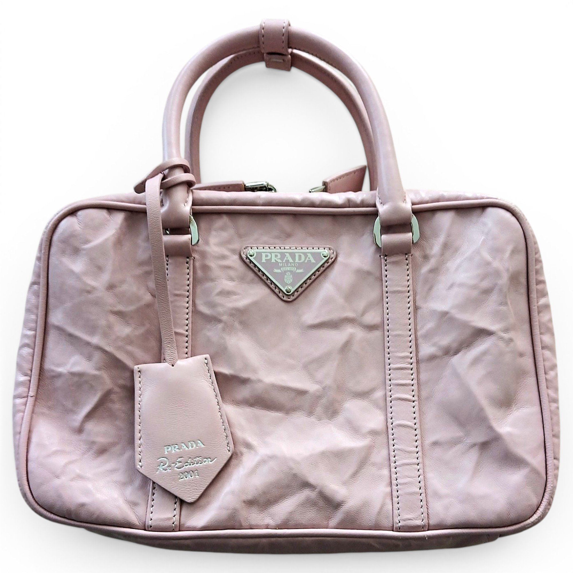 Re-edition leather handbag