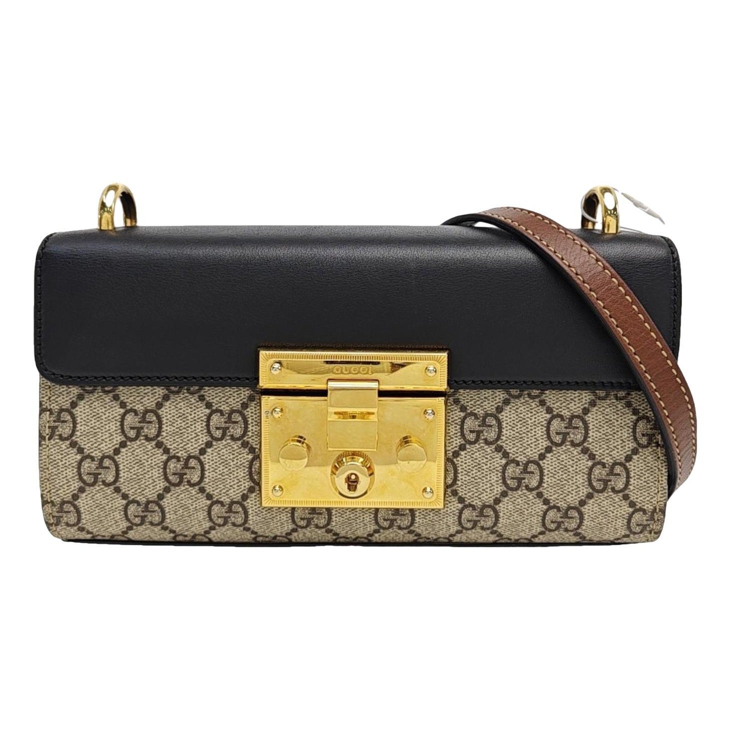Padlock leather handbag