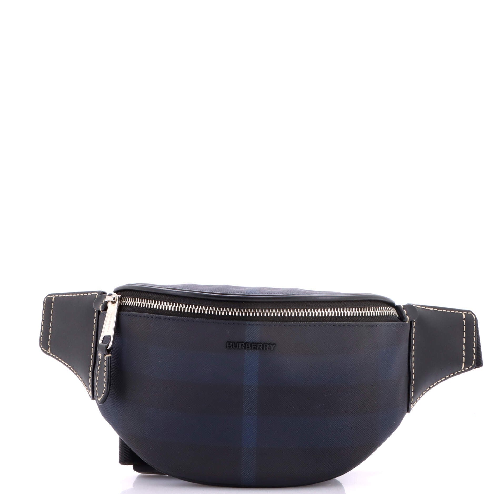 Cason Bum Bag House Check Canvas and Leather Mini