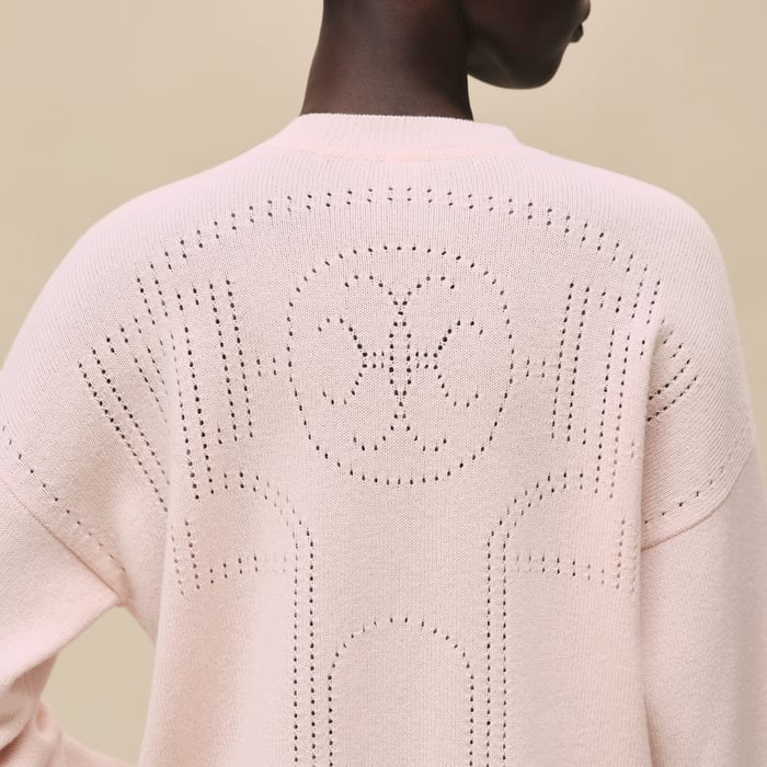 Rose Palomino Cashmere Long-sleeve Cardigan