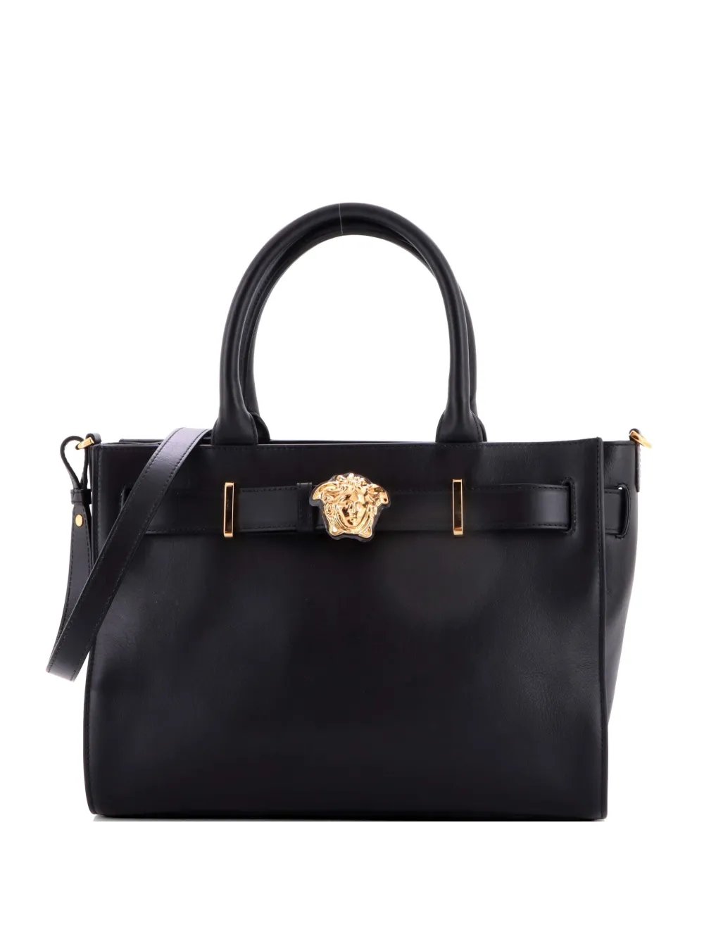 Palazzo Medusa Belted Convertible Leather Large tote bag