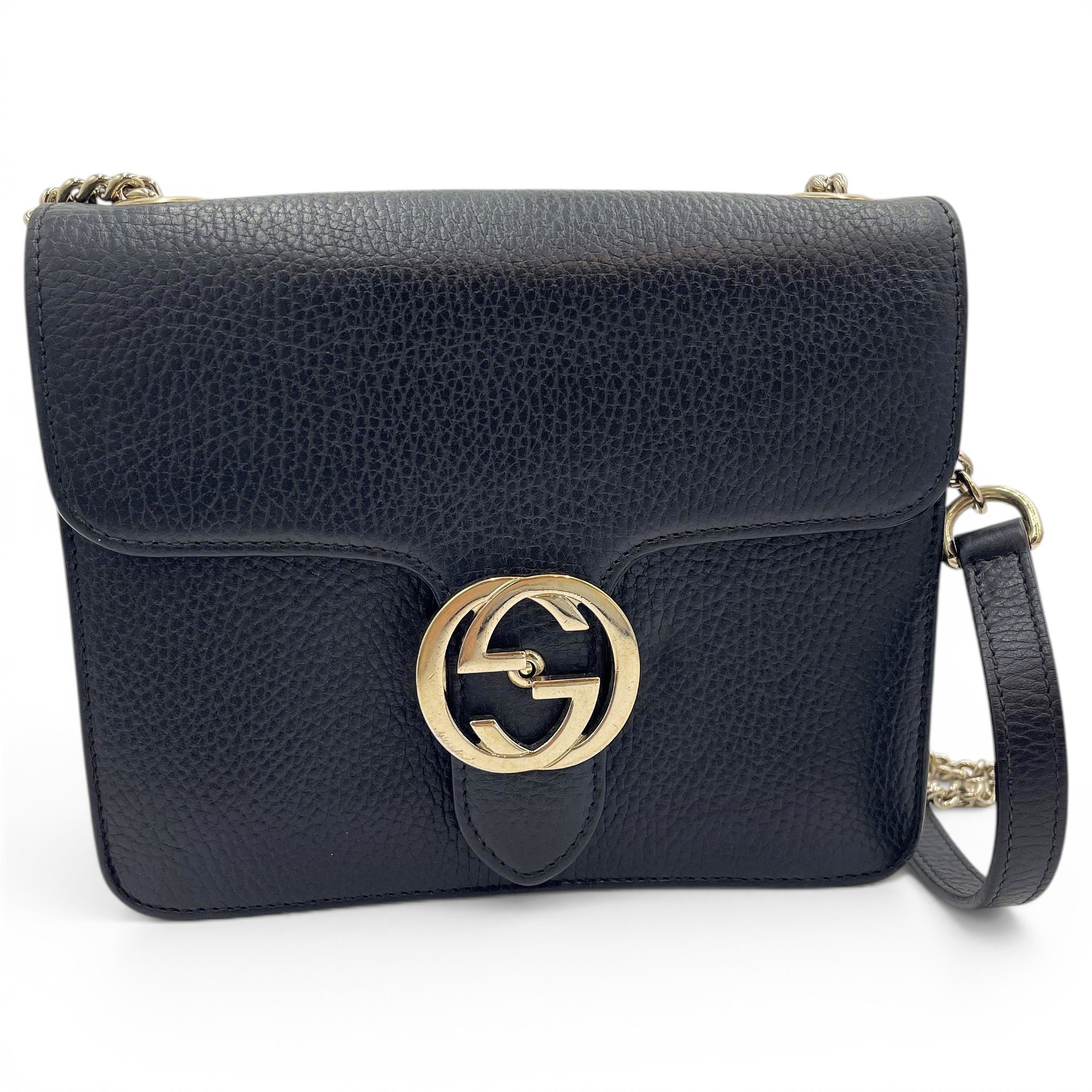 Interlocking leather handbag