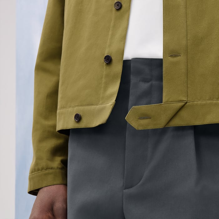 Matcha "Pique Plie" Buttoned Jacket