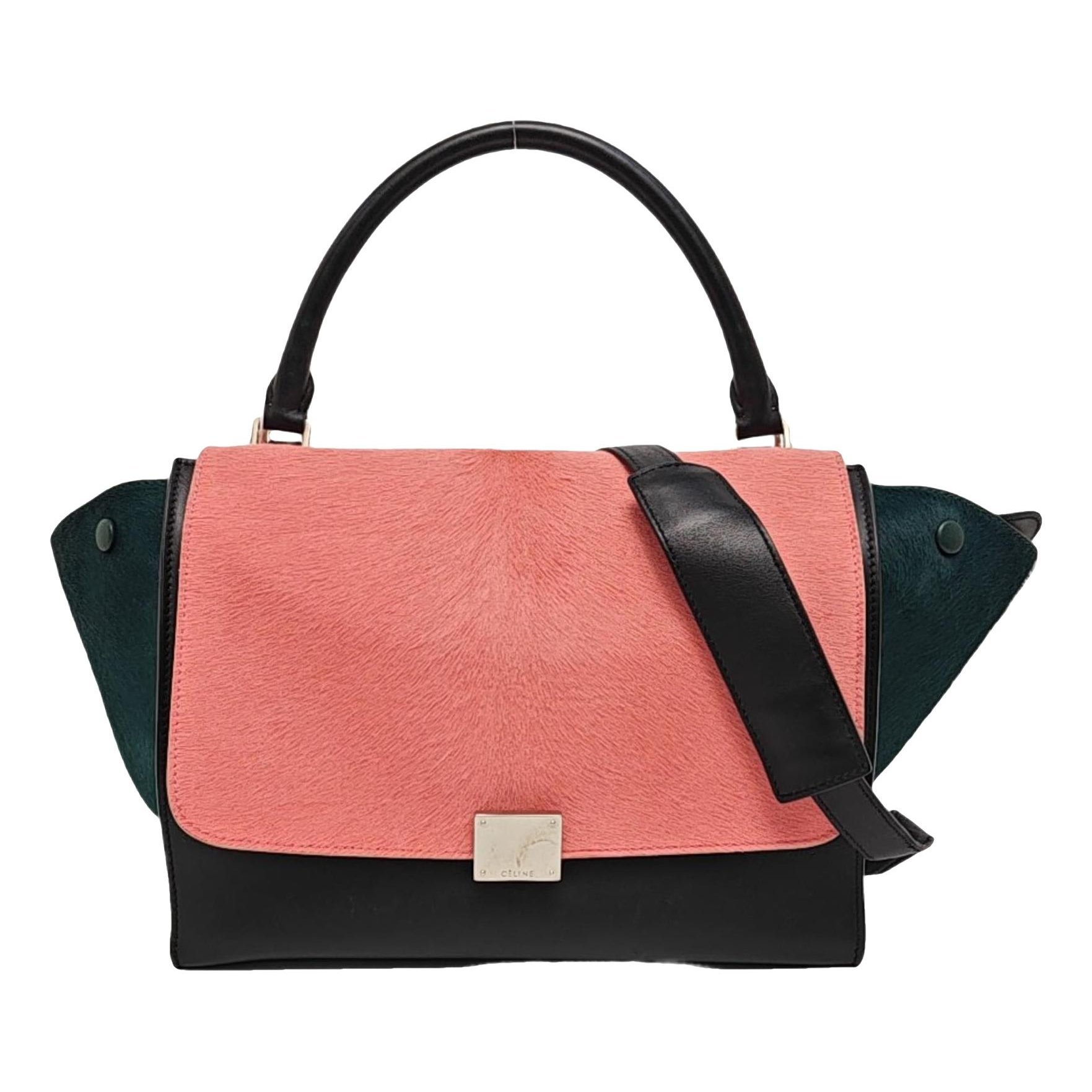 Trapèze leather handbag