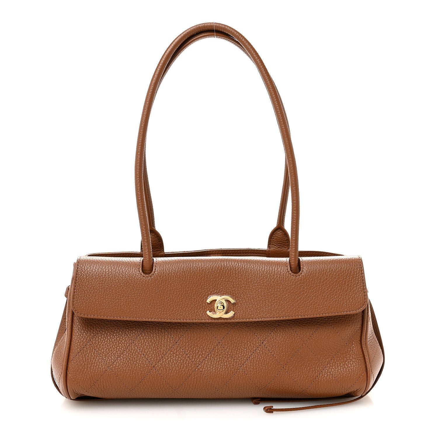 Chanel Grained Calfskin Stitched Urban Essentials Small Shopping Bag Camel