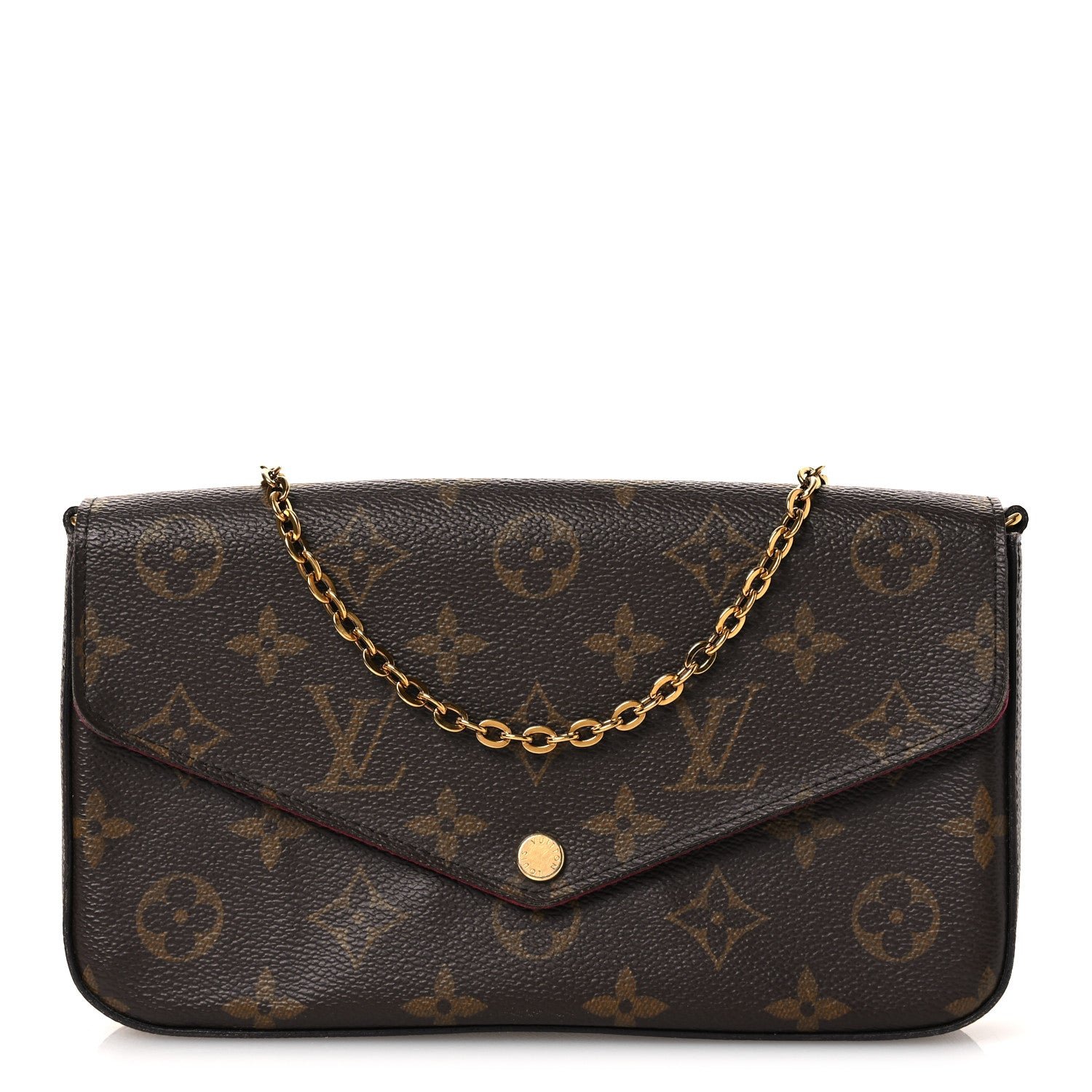 Louis Vuitton Monogram Pochette Felicie Chain Wallet Fuchsia