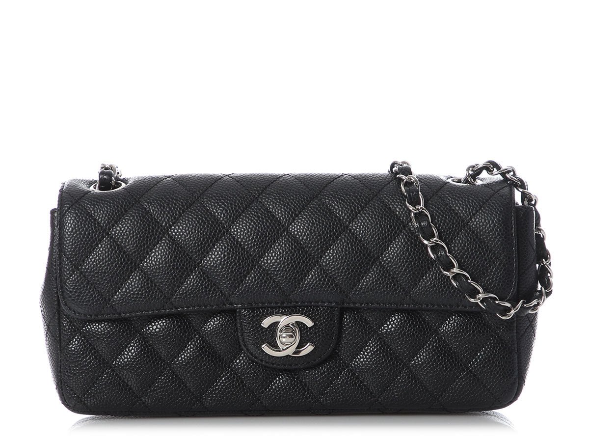 Chanel Black Quilted Caviar East-West Flap