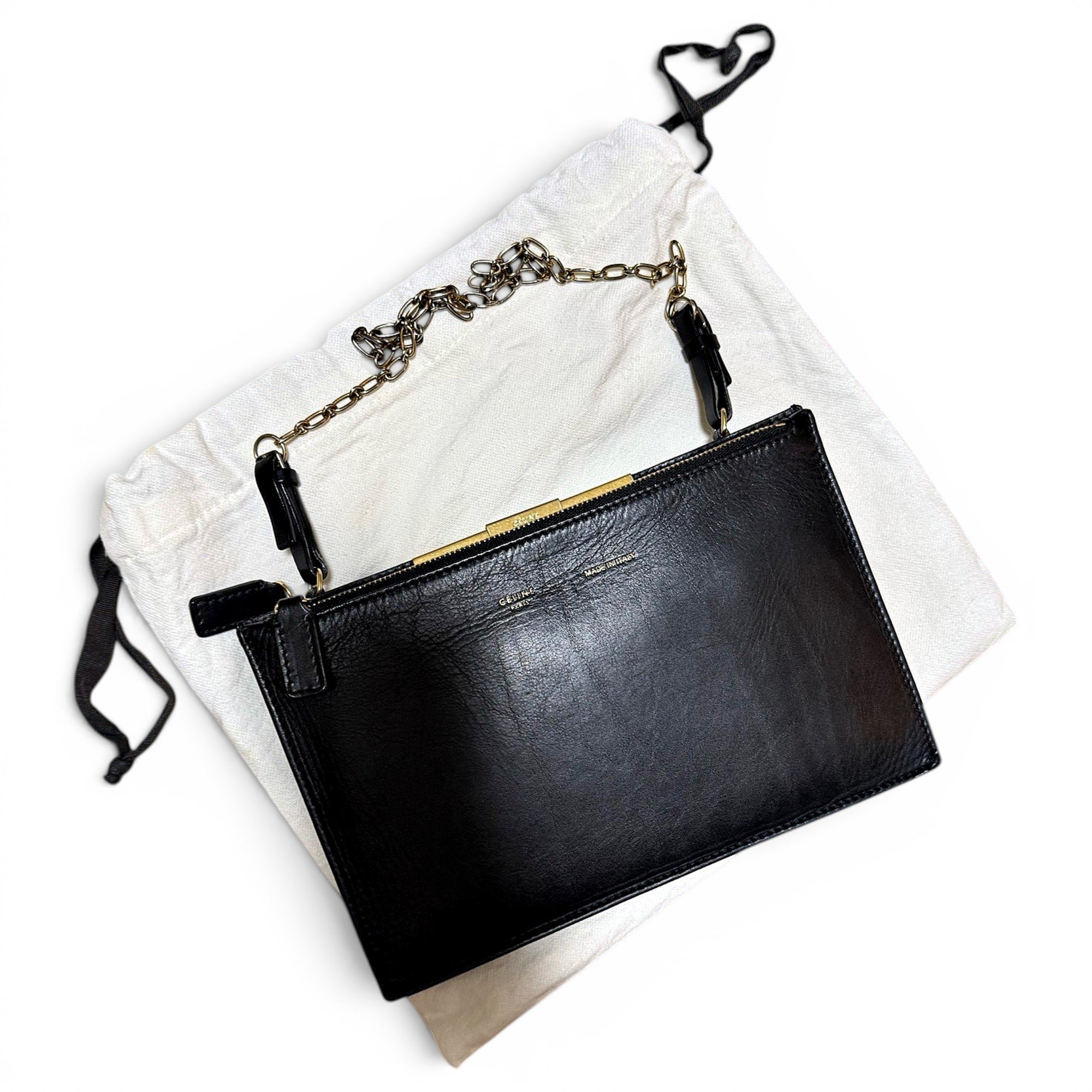 Leather clutch bag