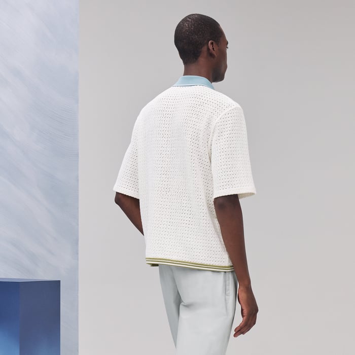 Écru "Ajoures Colores" Polo Shirt