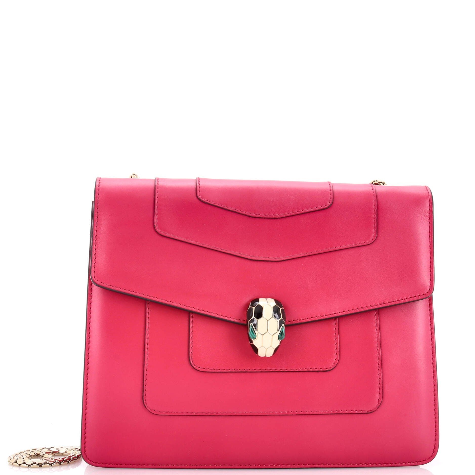 Bvlgari Serpenti Forever Square Shoulder Bag Leather Medium