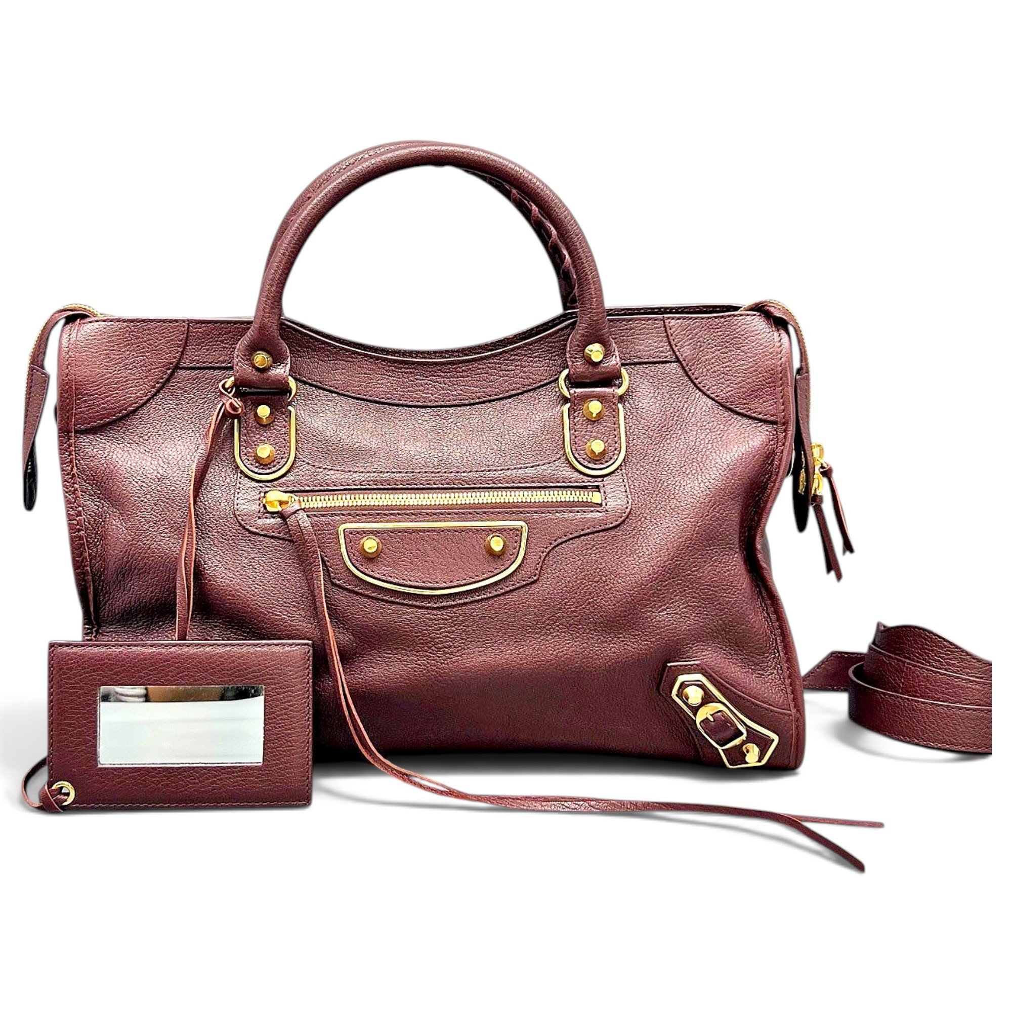 City leather handbag