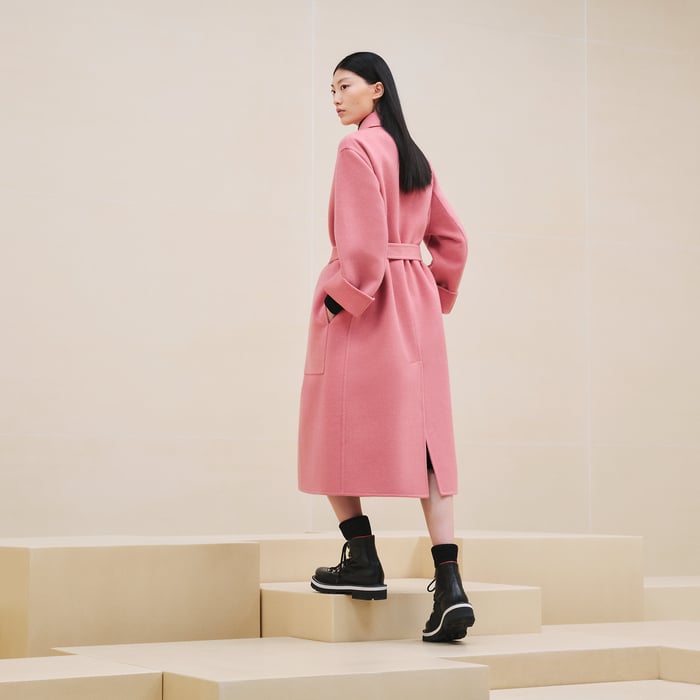 Rose Incarnat Cashmere Wrap Coat