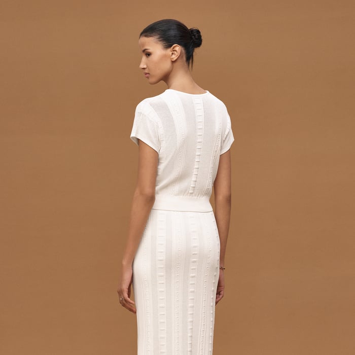 Blanc Céramique Short-sleeve Sweater