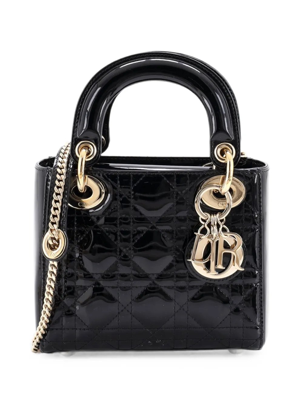 Lady Dior Chain Bag Cannage Quilt Patent Mini satchel