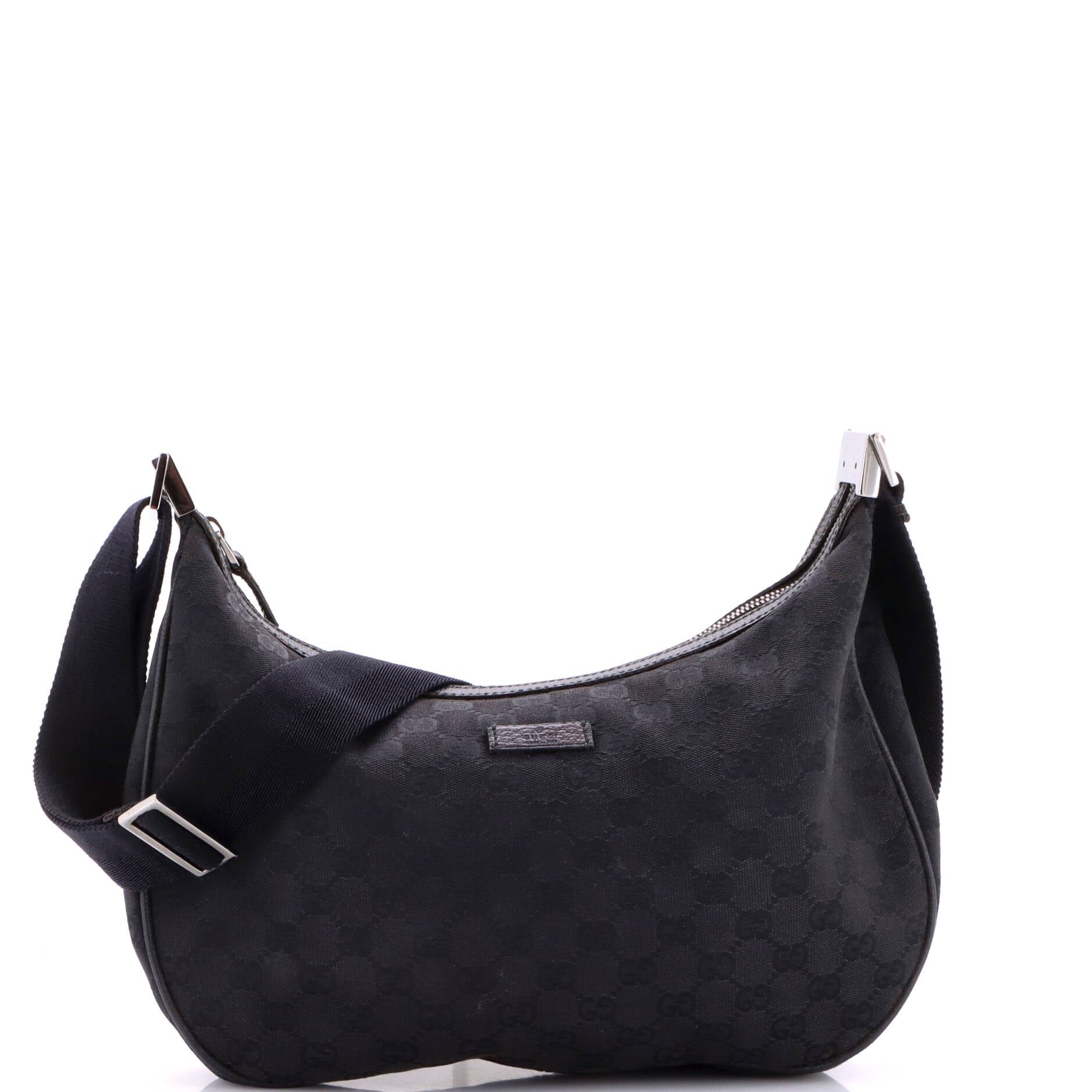 Saddle Zip Messenger Bag GG Canvas with Leather Medium