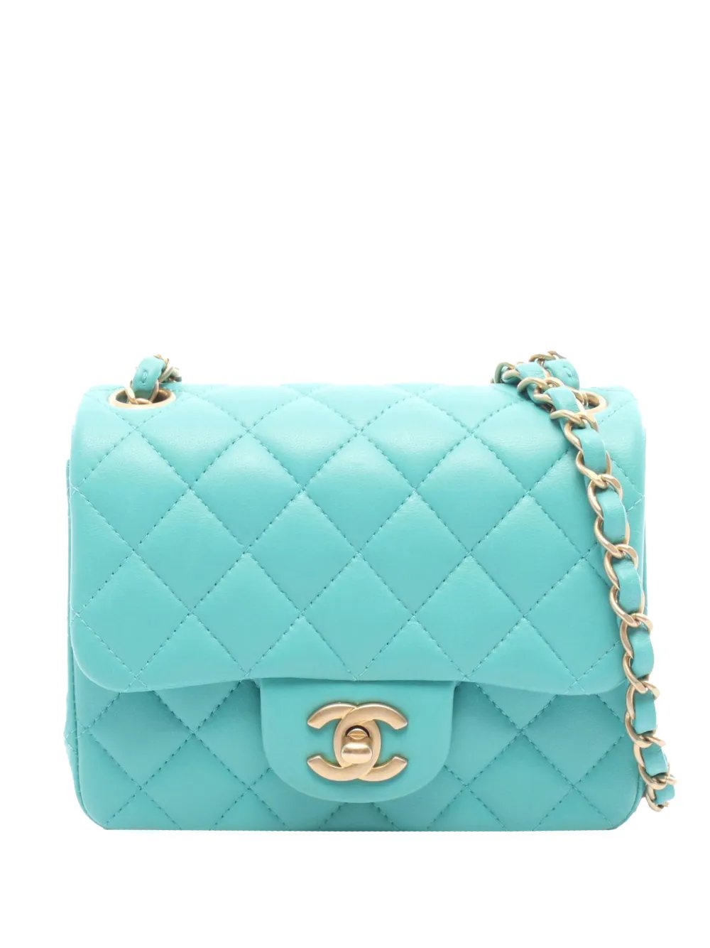 2019 Mini Square Classic Lambskin Single Flap crossbody bag