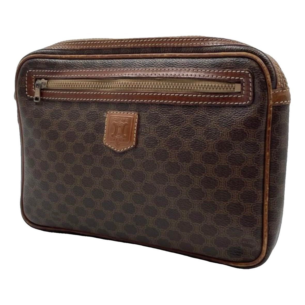 Triomphe Vintage leather clutch bag