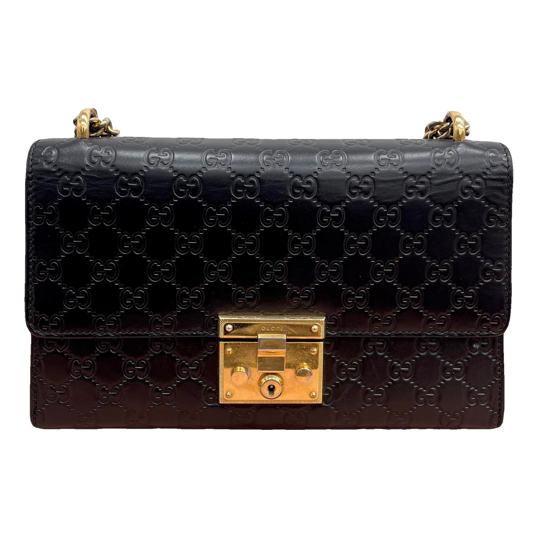 Padlock leather handbag