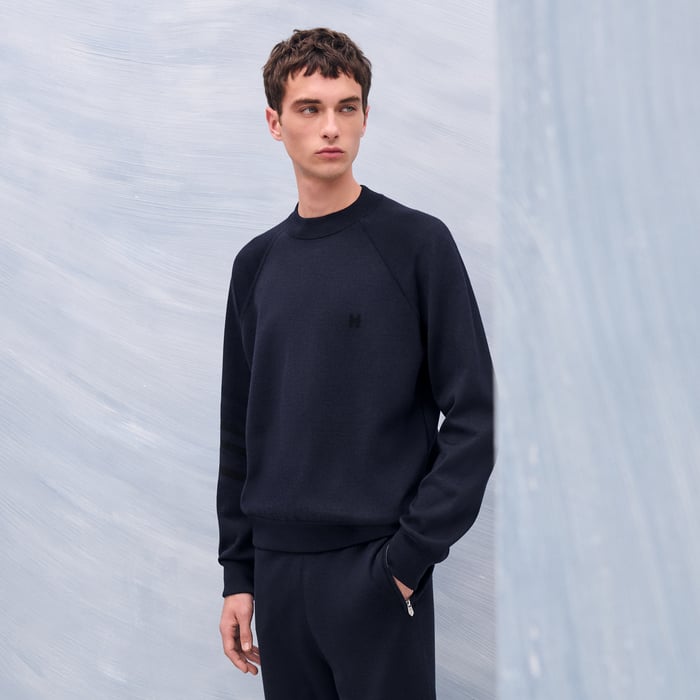 Marine "H Golf" Reversible Crewneck Sweater