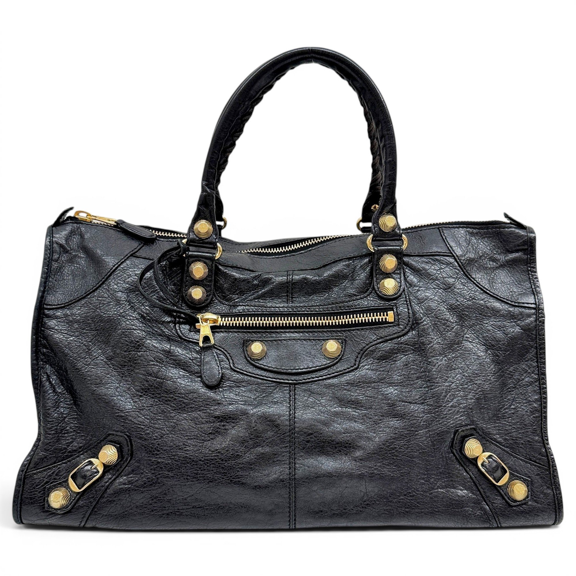 Work leather handbag