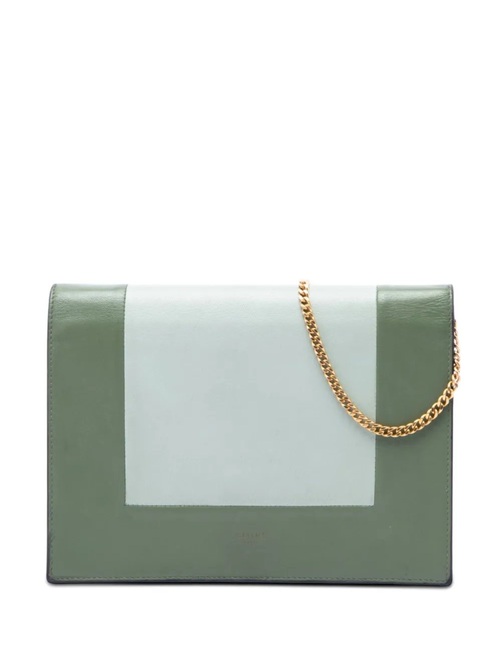2017 Bicolor Leather Frame Wallet on Chain crossbody bag
