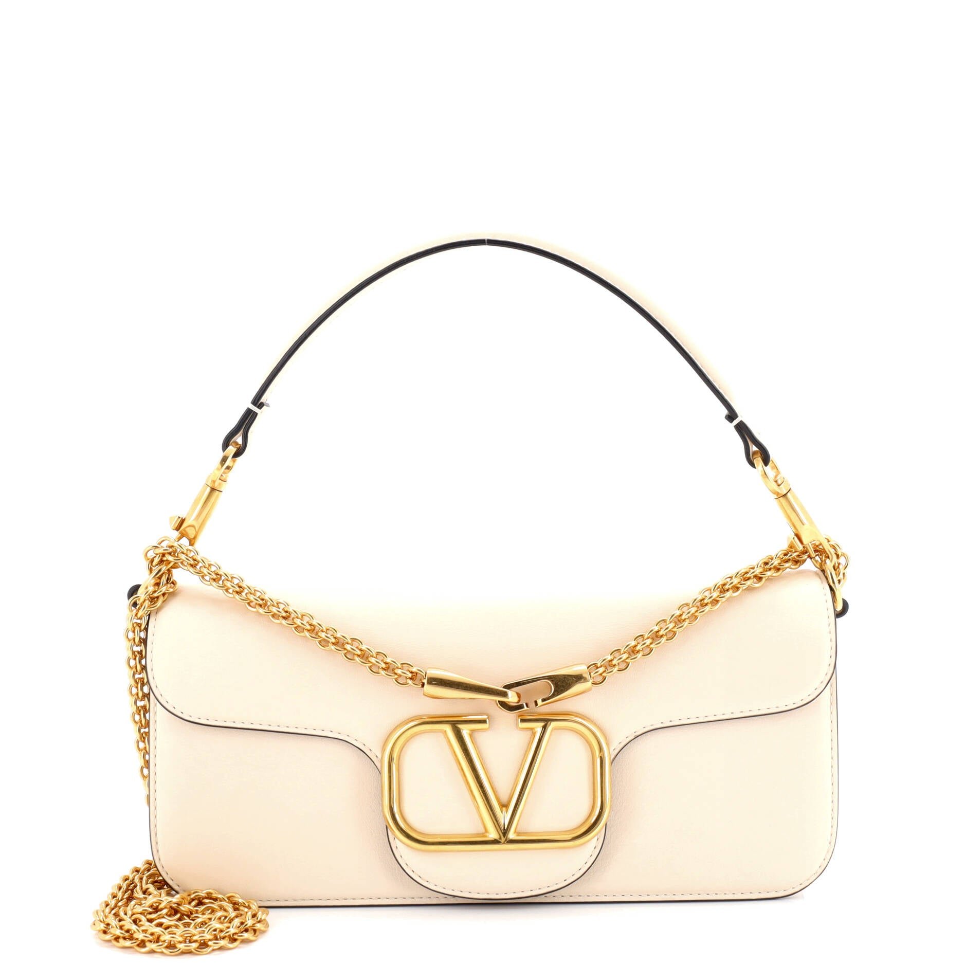 Valentino Garavani VLogo Loco Flap Shoulder Bag Leather Medium