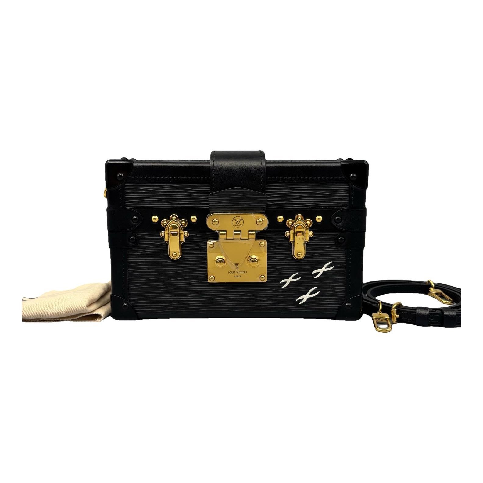 Petite Malle vinyl crossbody bag