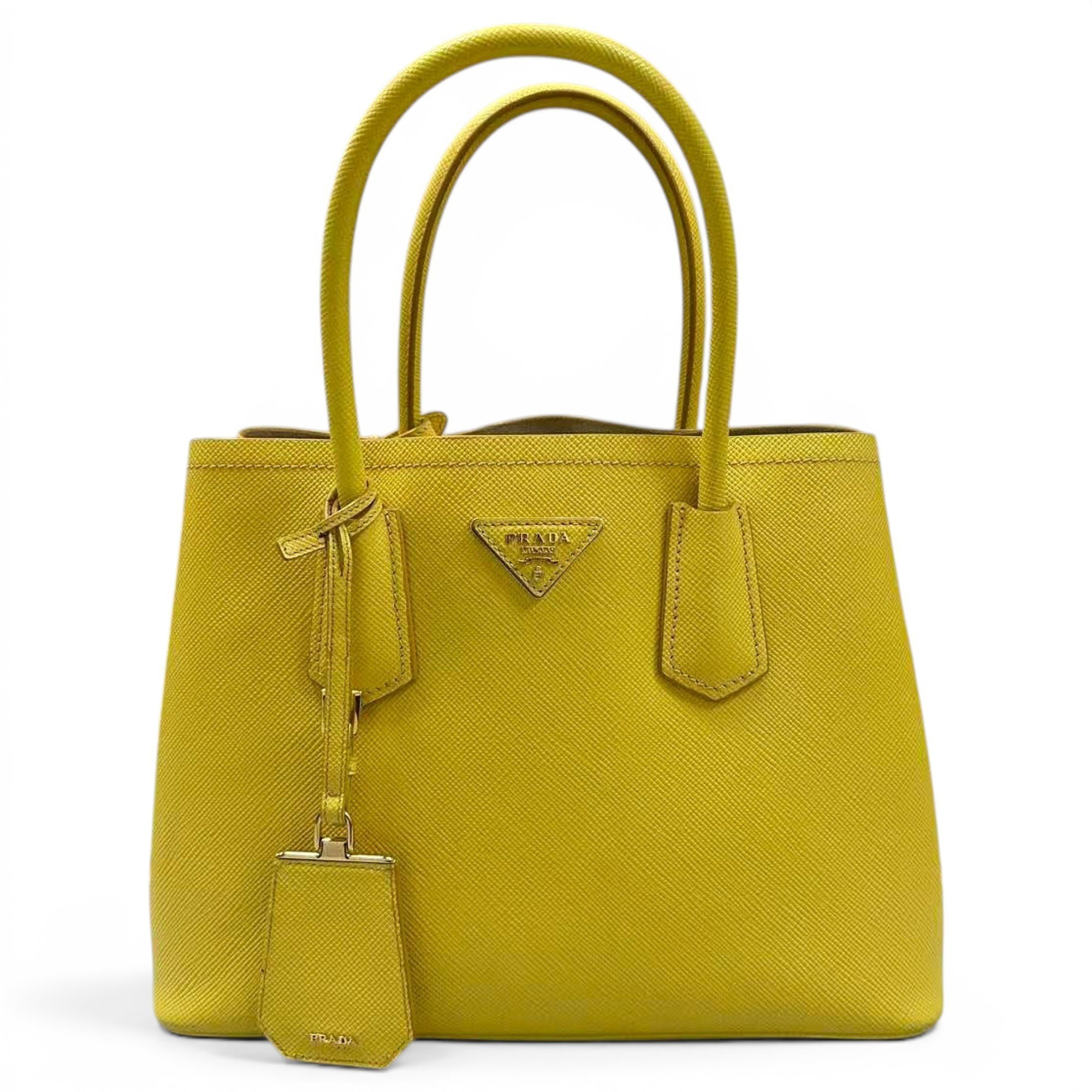 Double leather handbag