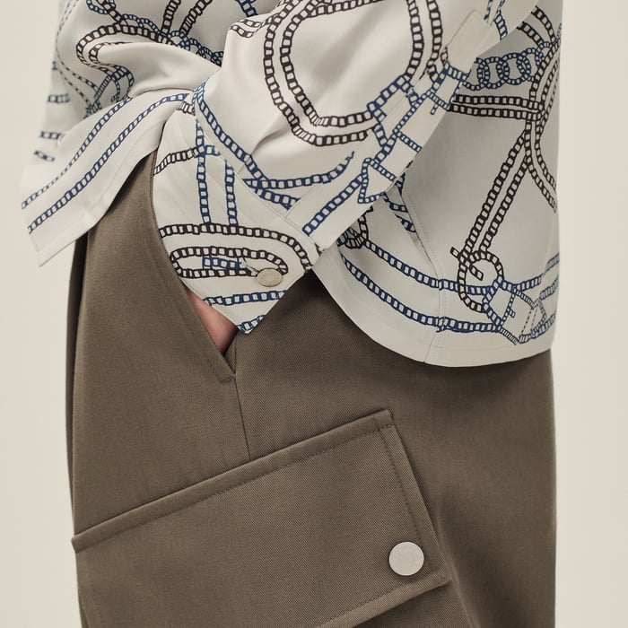 Café "Eperon d'Or Quadrilignes" Straight Cut Shirt