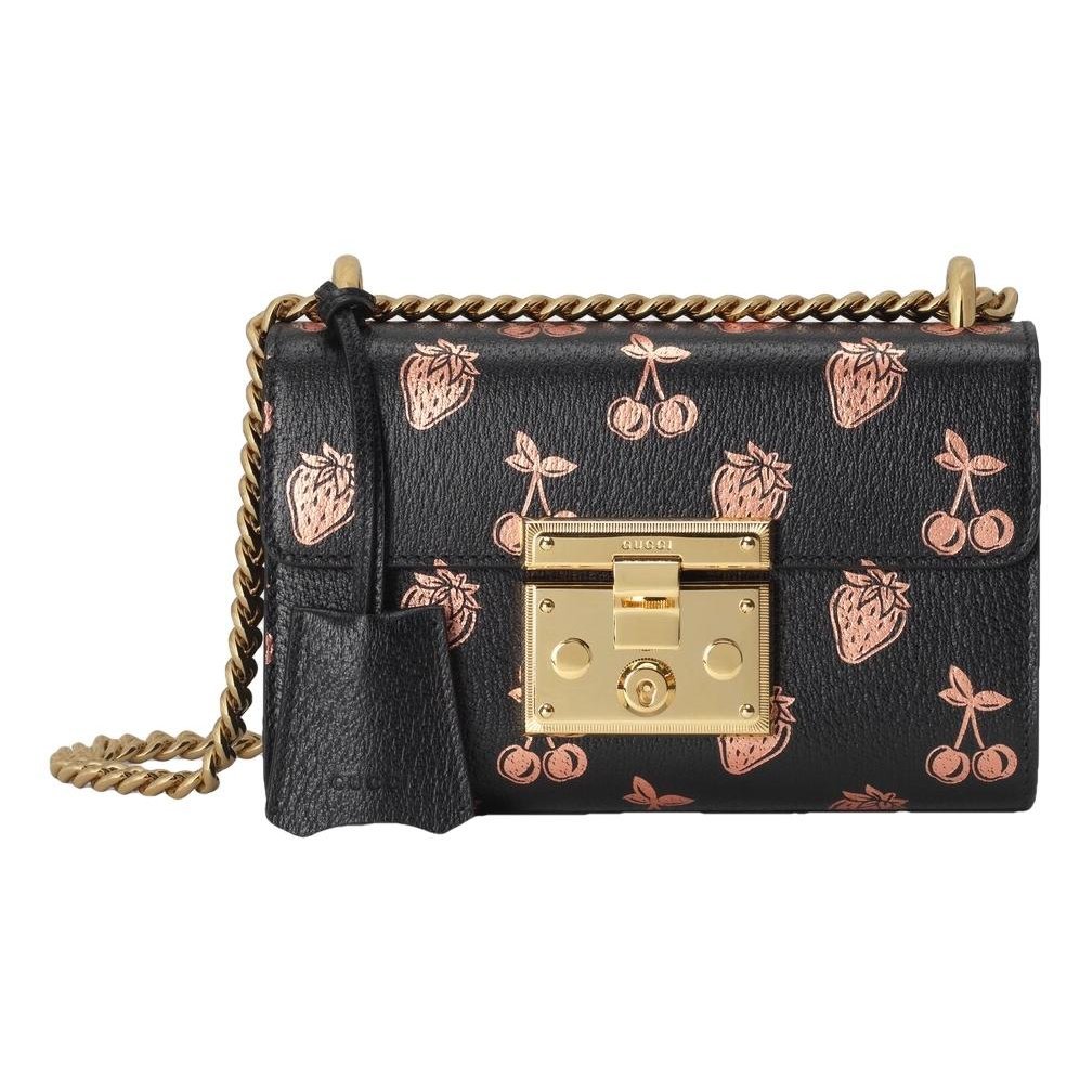 Padlock leather handbag