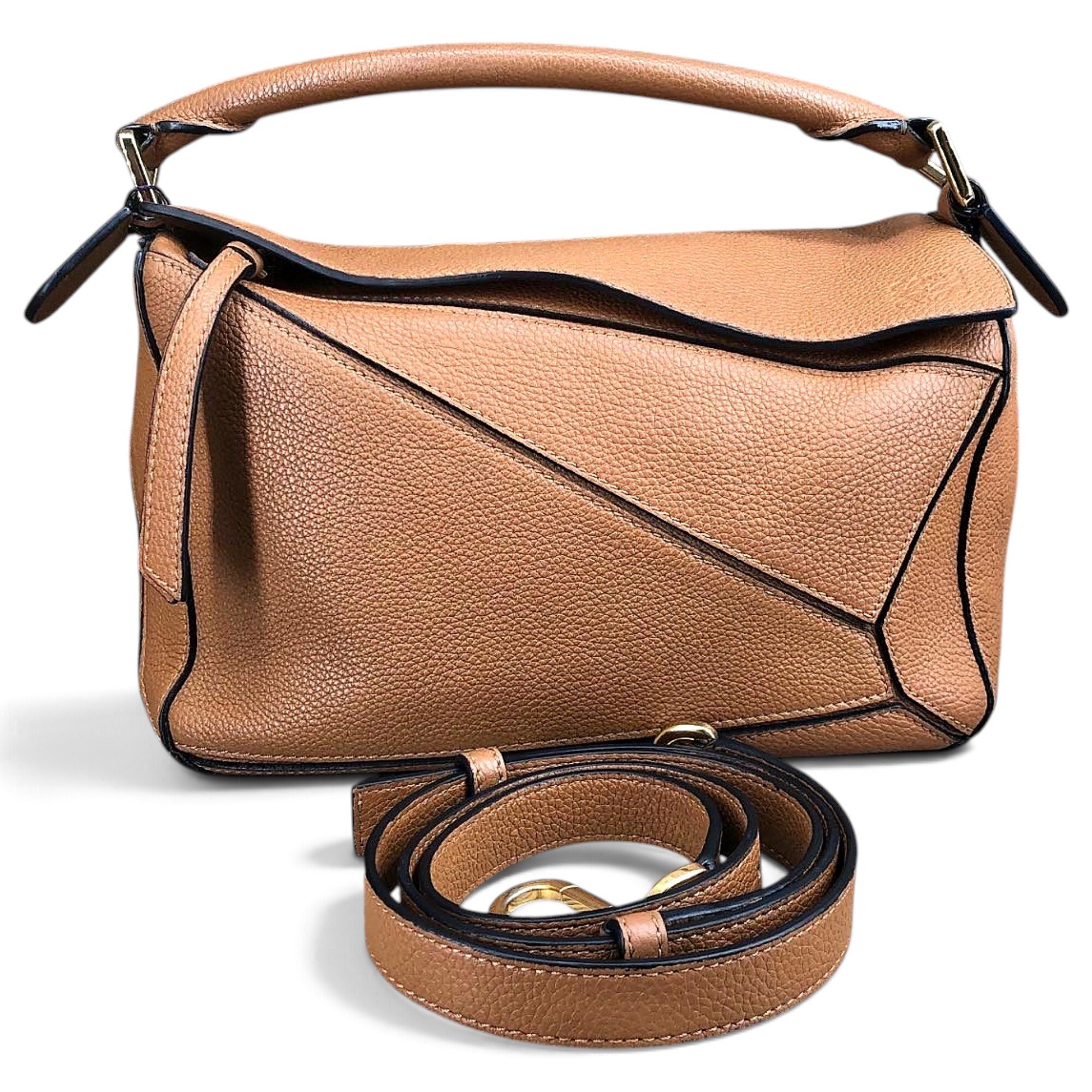 Puzzle leather crossbody bag
